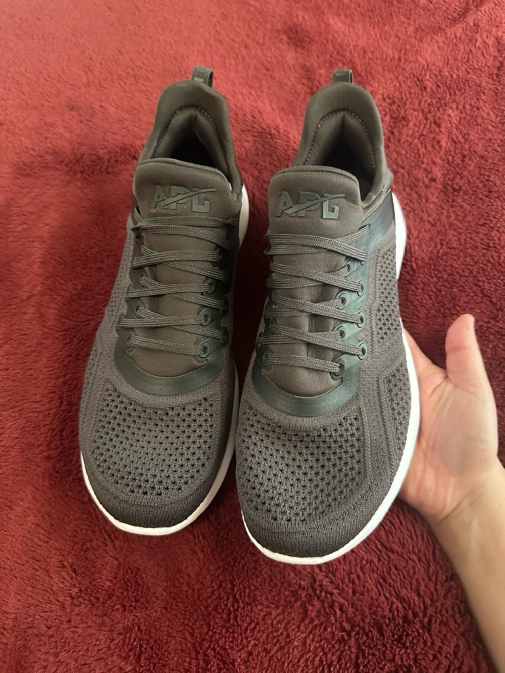 APL women  TechLoom Knit Sneaker in Olive